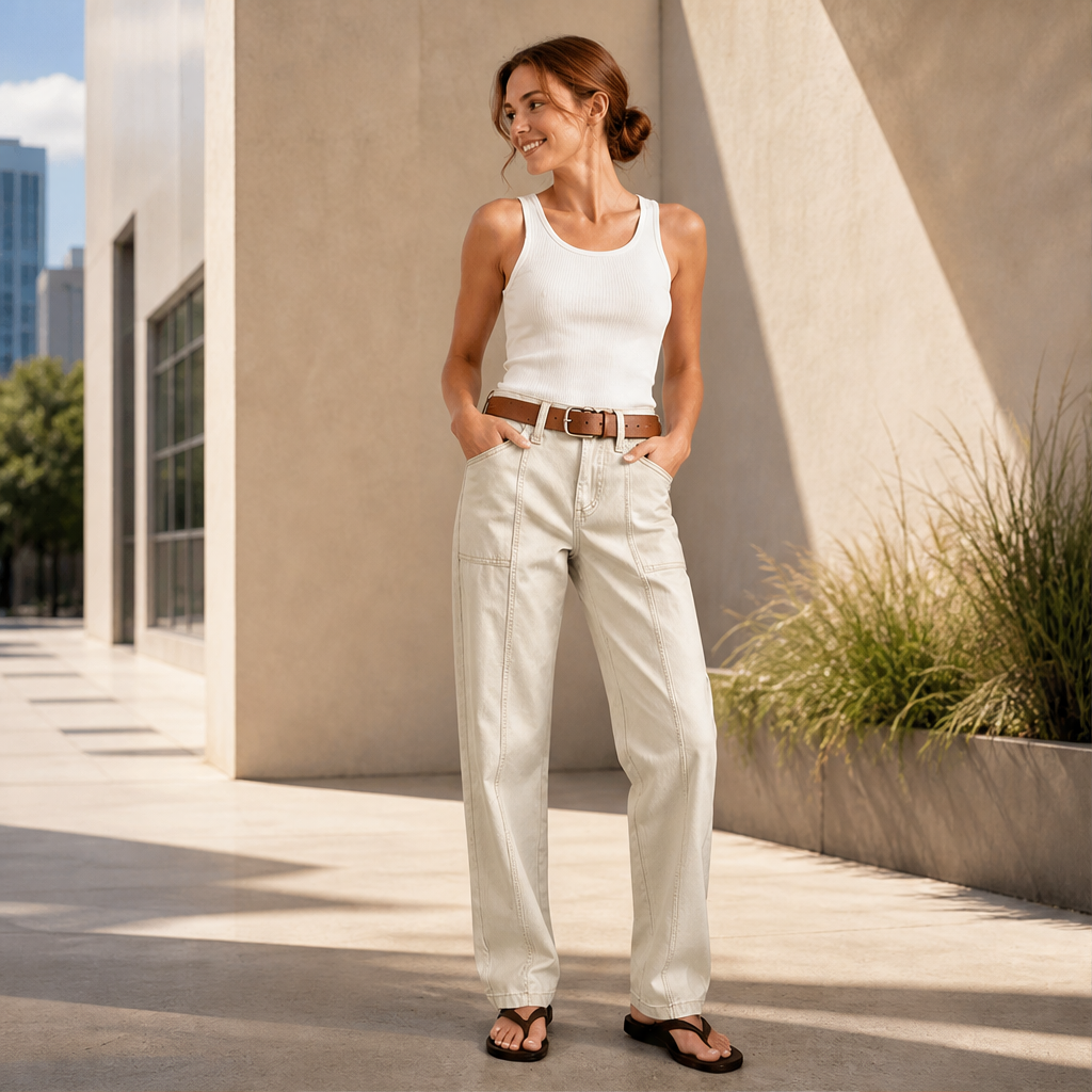 Verineo – Pantaloni Dritti con Cuciture Rinforzate lifestyle