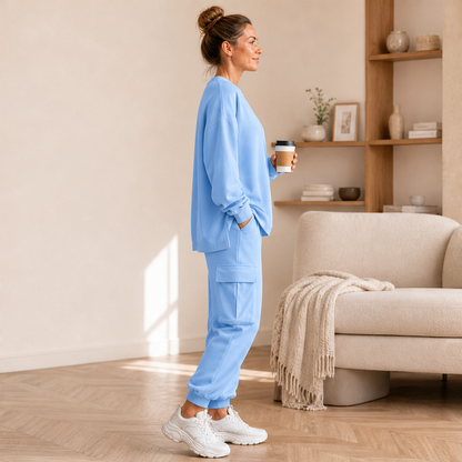 Varonne – Completo Felpa Girocollo e Pantaloni Cargo lifestyle