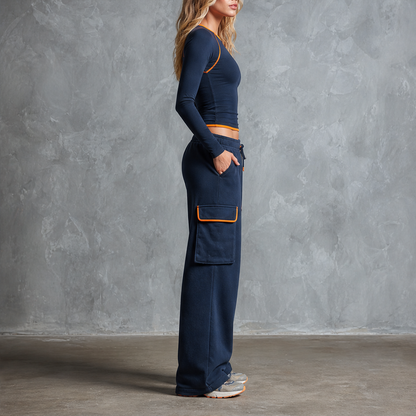 Velmora – Completo Top e Pantaloni Color Block Sportivo lifestyle