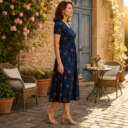 Fiorella – Abito Floreale a Vita Incrociata lifestyle