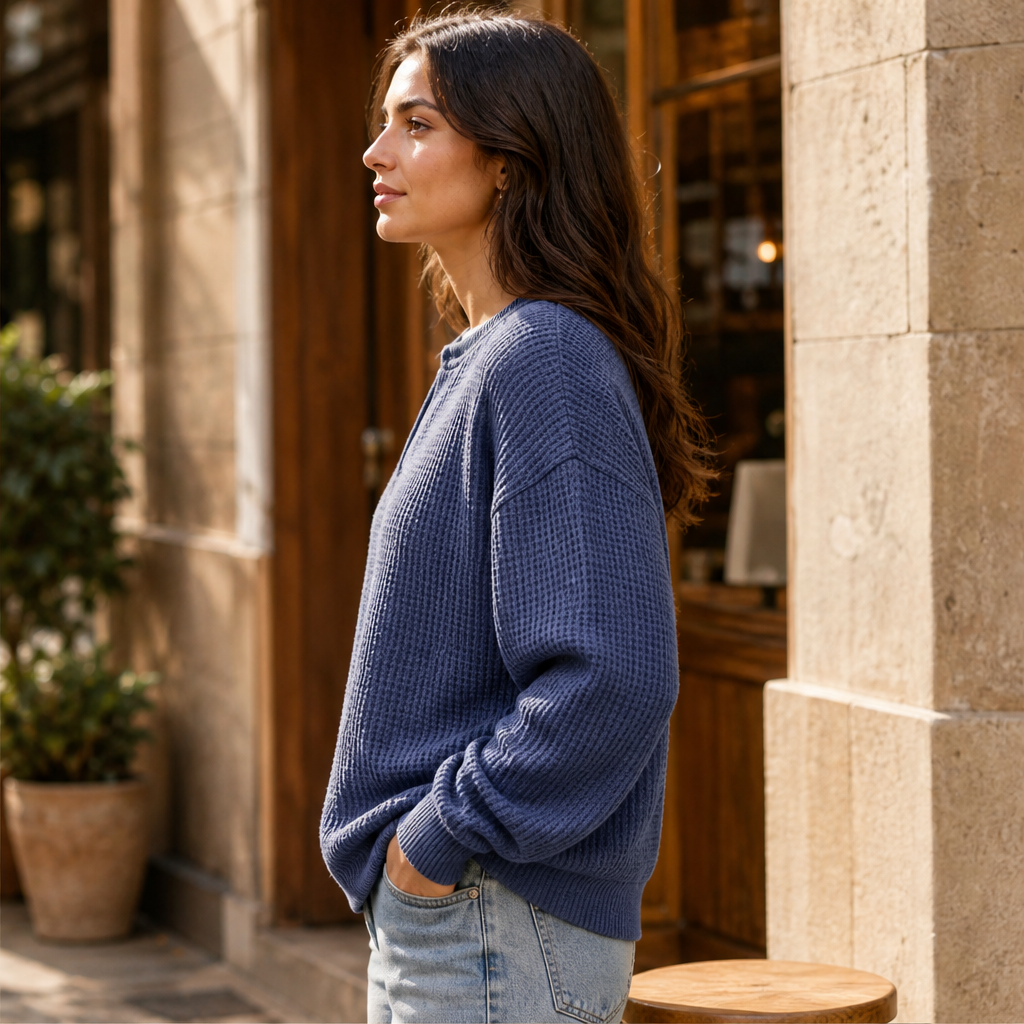 Vaffelo – Maglia a Maniche Lunghe Effetto Waffle lifestyle