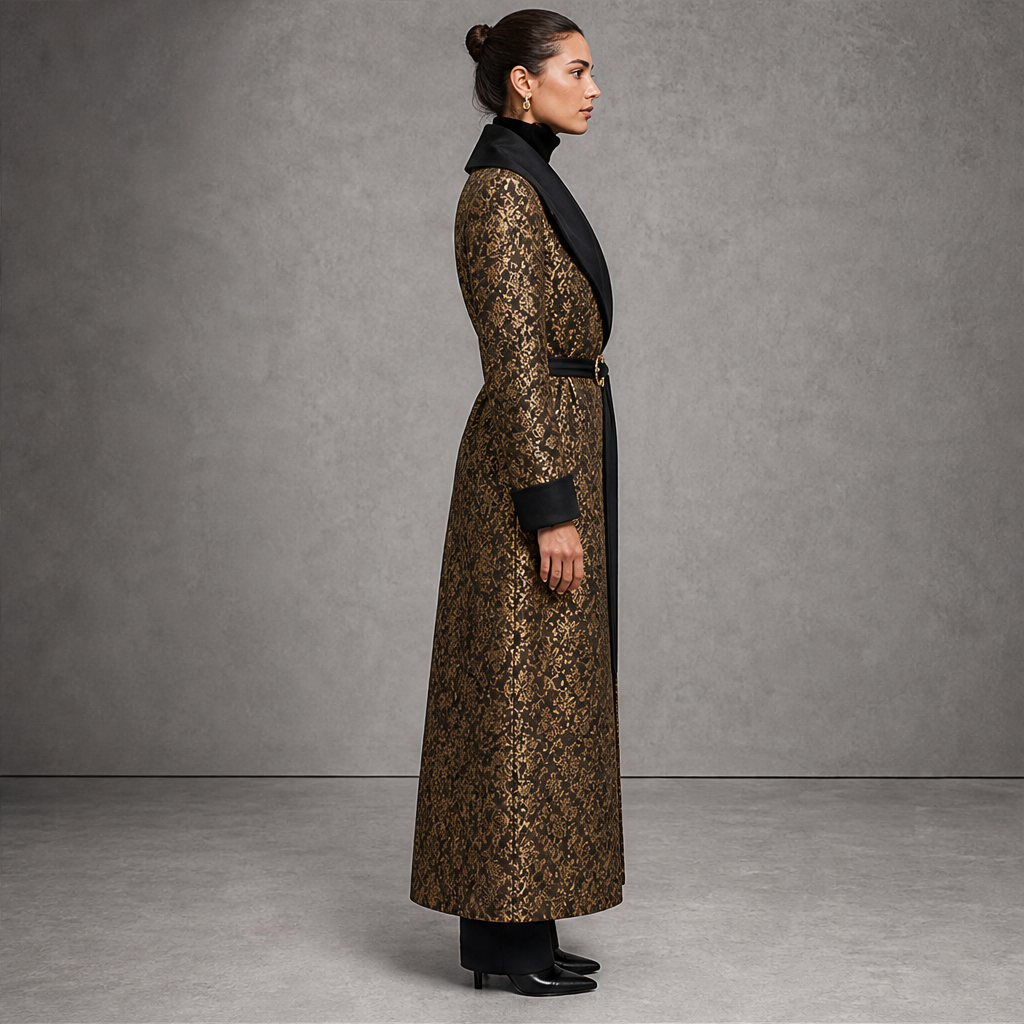 Veloria – Cappotto Lungo con Revers Ampio Contrastante lifestyle