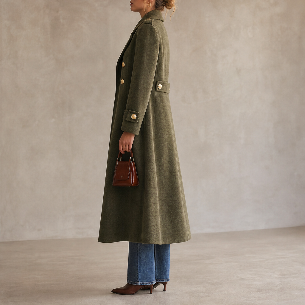 Voralie – Cappotto Lungo in Lana Stile Militare lifestyle