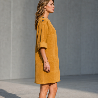 Sueveta – Minivestito in Similpelle Scamosciata con Bottoni lifestyle