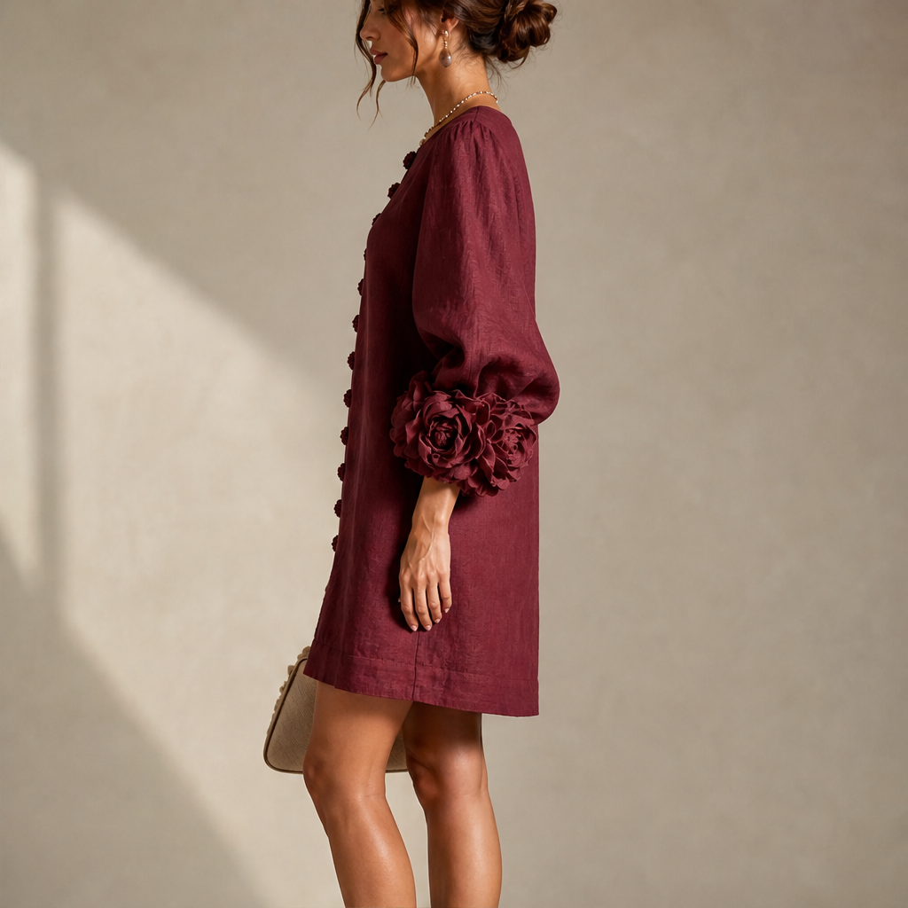 Fioralia – Mini Abito in Lino con Polsini Floreali lifestyle