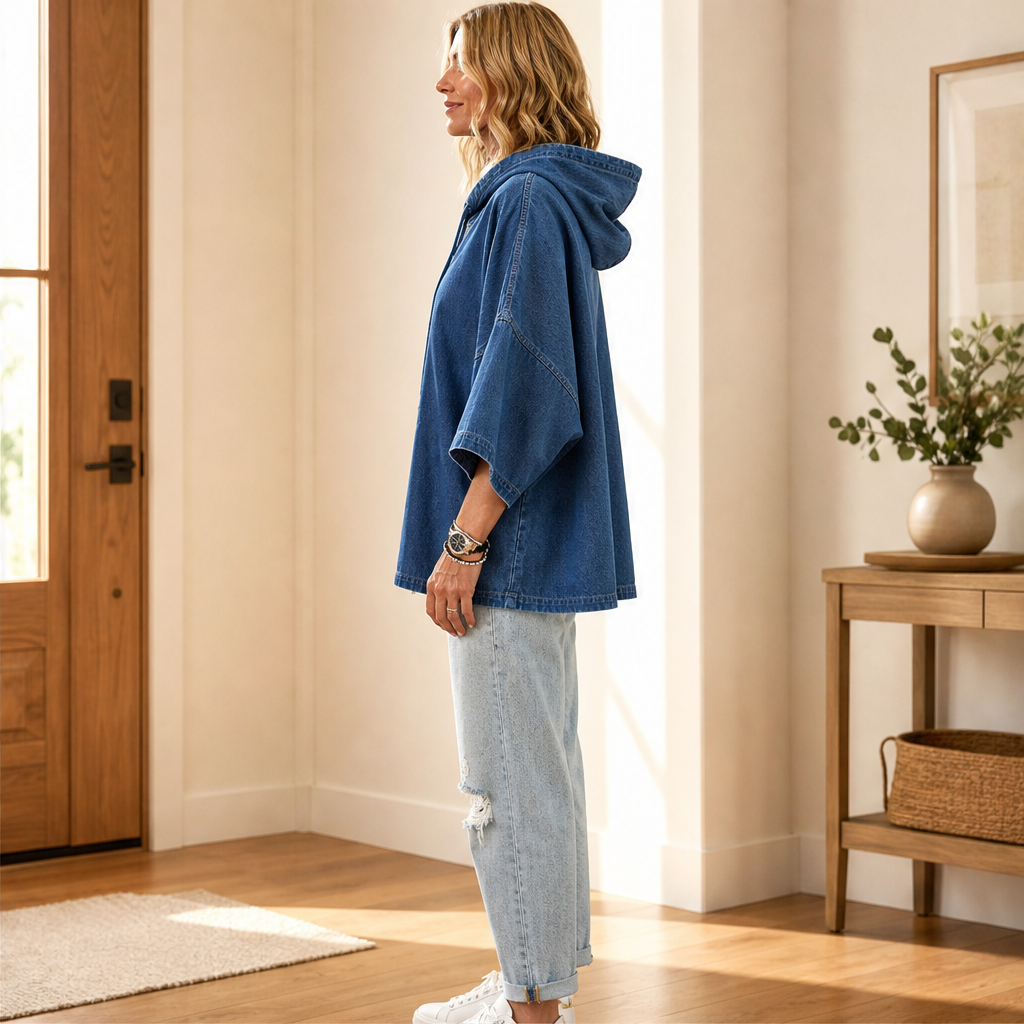 Venadora – Felpa Oversize in Denim con Cappuccio lifestyle