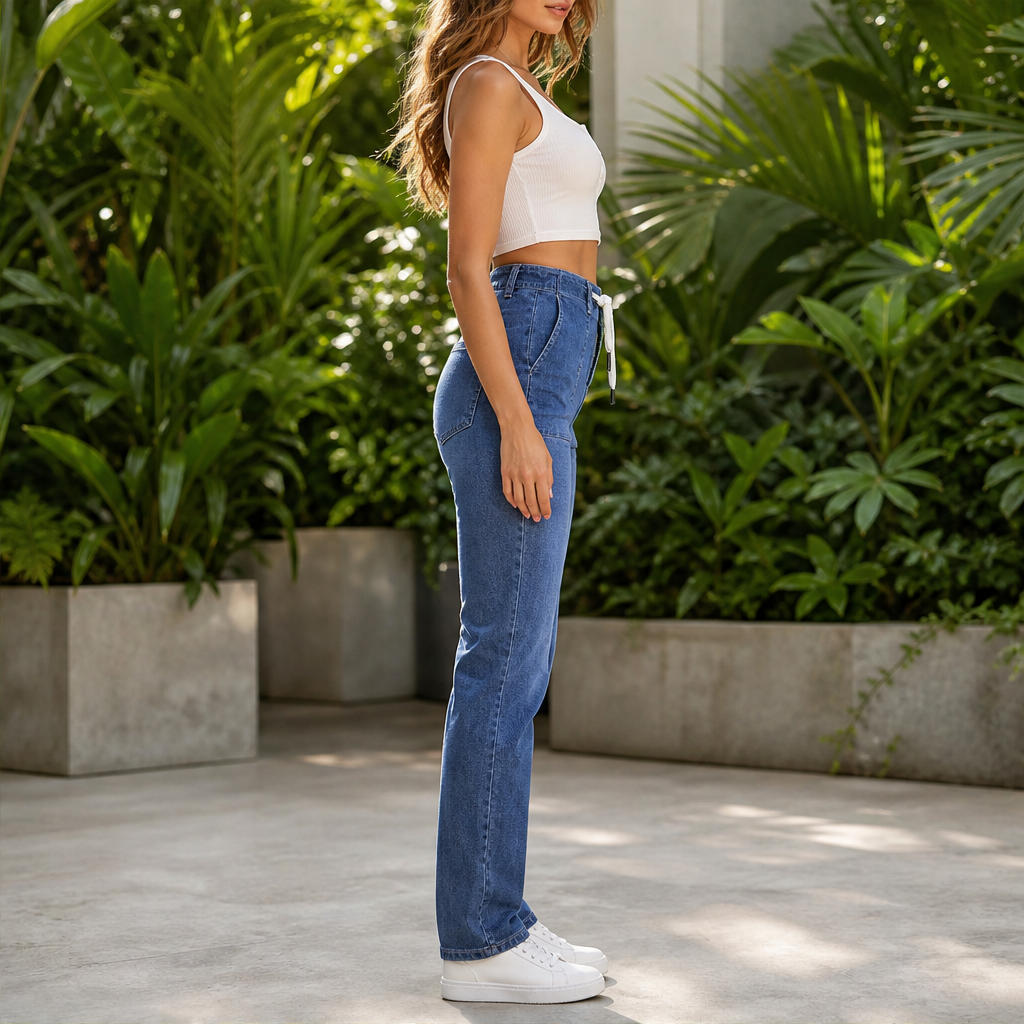 Denvara – Pantaloni Jogger in Denim con Coulisse lifestyle