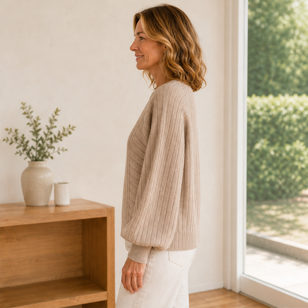 Varonne – Pullover Girocollo a Maniche a Lanterna lifestyle