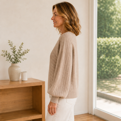 Varonne – Pullover Girocollo a Maniche a Lanterna lifestyle