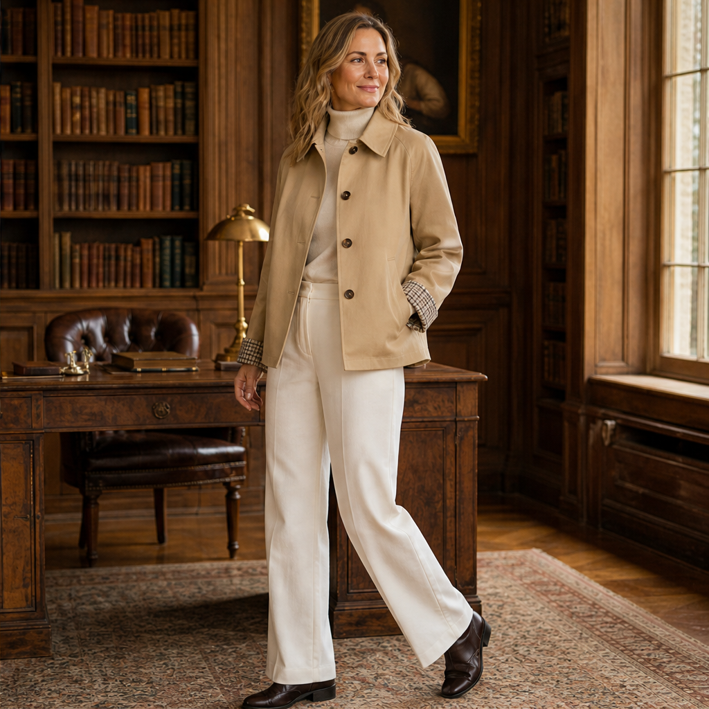 Halborne – Cappotto Corto con Fodera a Quadri lifestyle