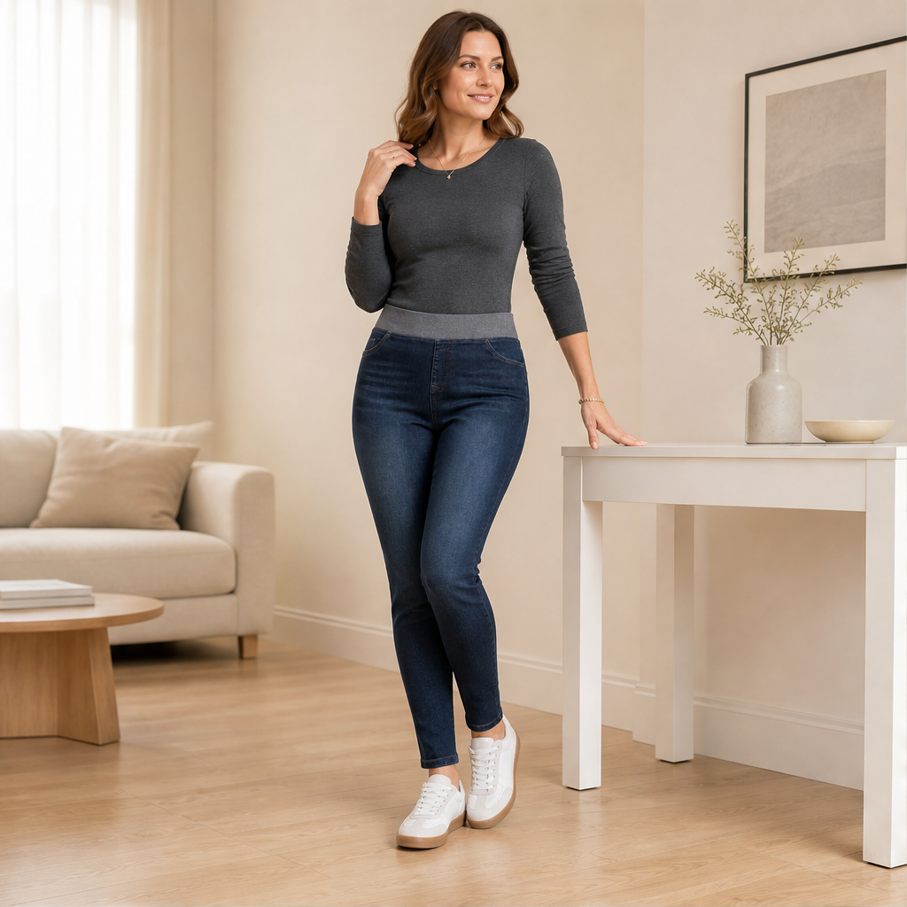 Velmora – Jeans Pull-On Slim Fit Vita Alta lifestyle