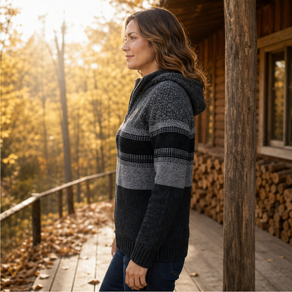 Calveno – Felpa con Cappuccio Effetto Maglia Foderata Termica lifestyle