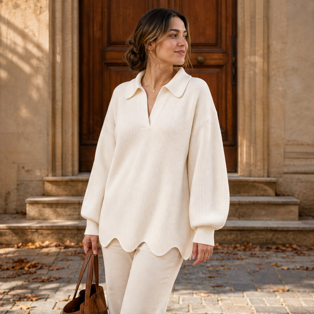 Ovelline – Pullover Collo a V Maniche a Palloncino lifestyle