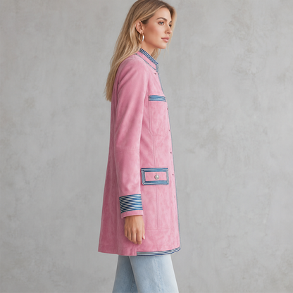 Vellonza – Cappotto Militare in Similscamosciato con Righe lifestyle