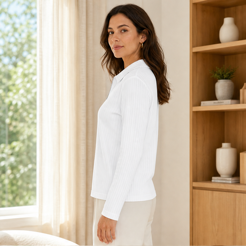 Corveno – Maglione a Righe con Collo Quarter-Zip lifestyle
