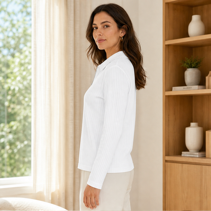 Corveno – Maglione a Righe con Collo Quarter-Zip lifestyle