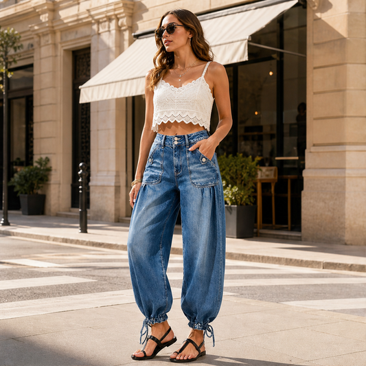 Barrelia – Jeans a Vita Alta Effetto Barrel lifestyle