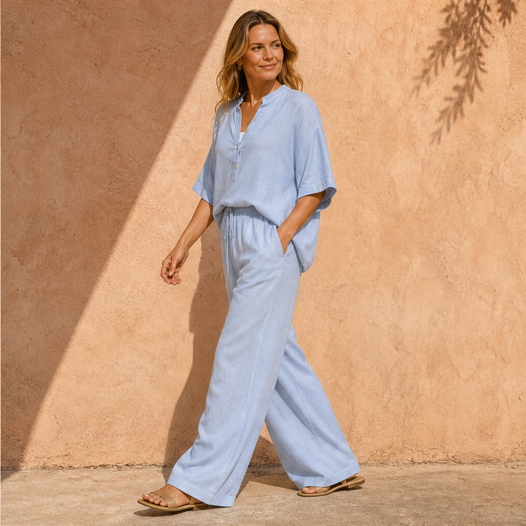 Linoria – Completo Camicia e Pantaloni in Lino e Cotone lifestyle