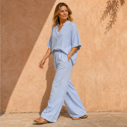 Linoria – Completo Camicia e Pantaloni in Lino e Cotone lifestyle
