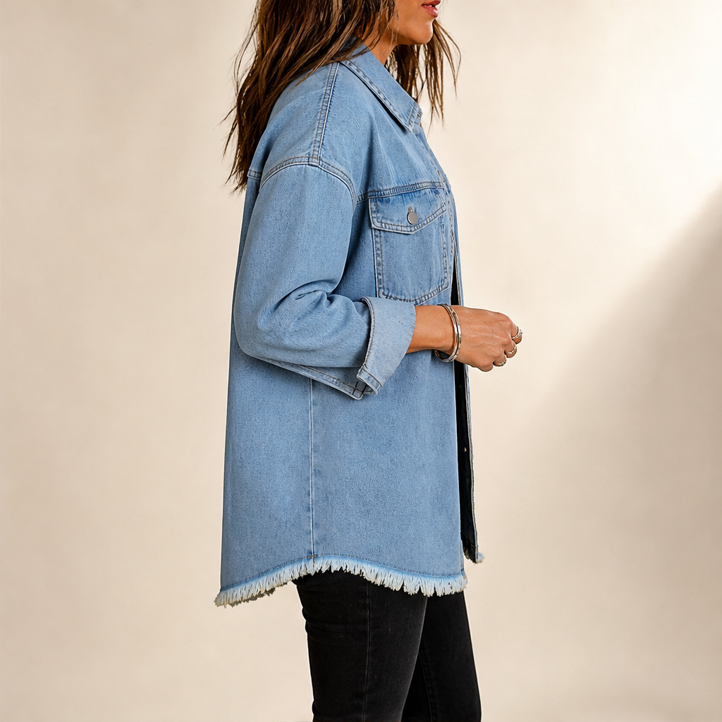 Denavio – Giacca di Jeans Oversize Effetto Vissuto lifestyle