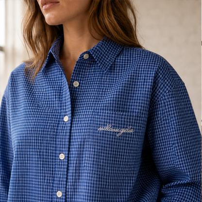 Verraco – Camicia a Quadretti con Orlo Curvo lifestyle