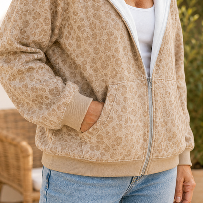 Felvara – Felpa con Zip Stampa Leopardo lifestyle