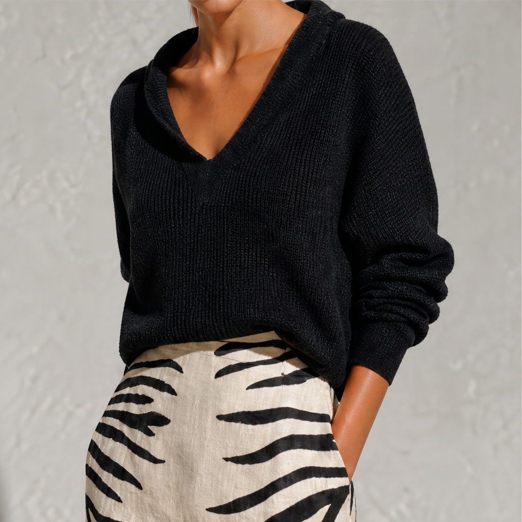Zebrina – Maglia a Collo e Gonna Midi Zebrata lifestyle