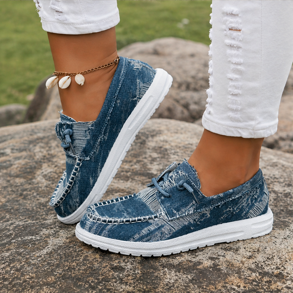 Aigerim – Sneakers Basse in Denim Con Lacci lifestyle