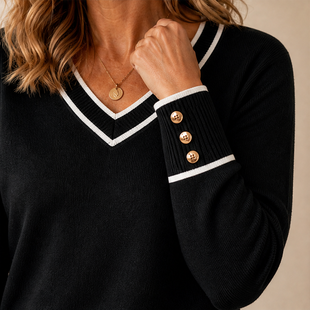 Varonne – Maglia a Contrasto Scollo a V lifestyle
