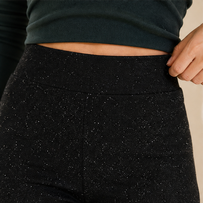 Lucenta – Pantaloni a Gamba Dritta Glitterati Vita Alta lifestyle
