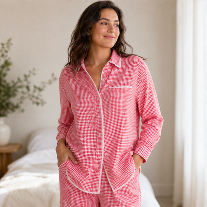 Novarelle – Pigiama in Flanella con Collo a Rever lifestyle