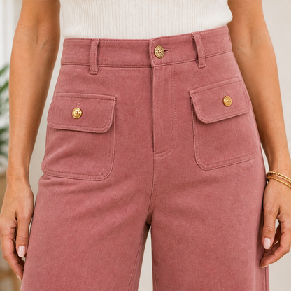 Varelli – Pantaloni a Vita Alta Gamba Larga lifestyle