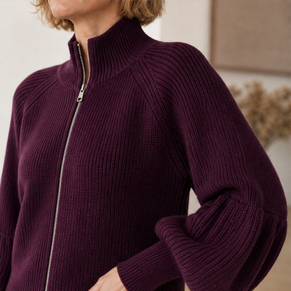 Vionetta – Maglione Zip a Maniche a Lanterna lifestyle