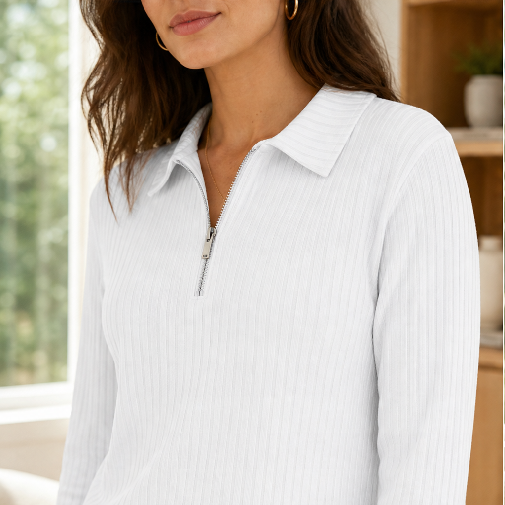 Corveno – Maglione a Righe con Collo Quarter-Zip lifestyle