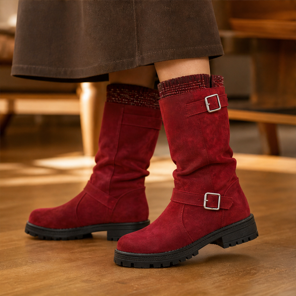 Varonne – Stivali Slouchy in Scamosciato con Fibbie lifestyle