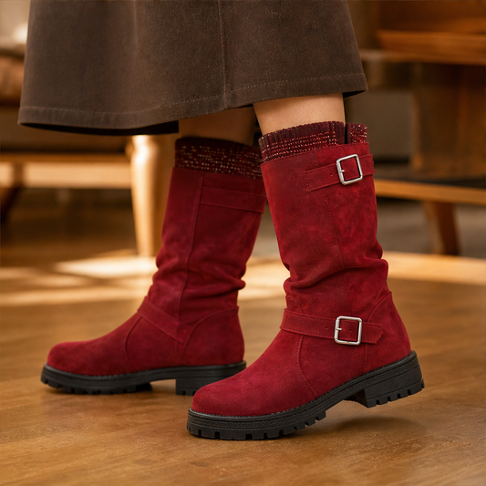 Varonne – Stivali Slouchy in Scamosciato con Fibbie lifestyle