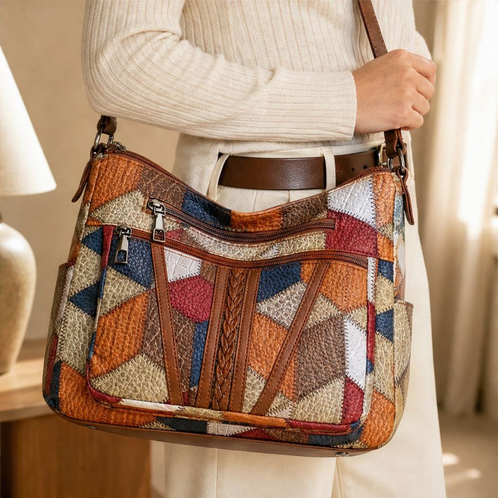 Solara – Borsa a Spalla in Pelle Mosaico lifestyle