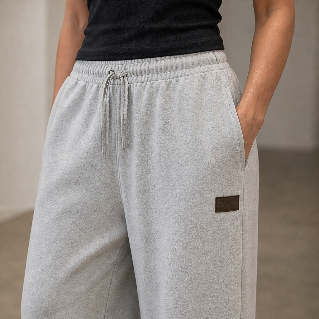 Morelio – Pantaloni Wide Leg in Felpa con Coulisse lifestyle