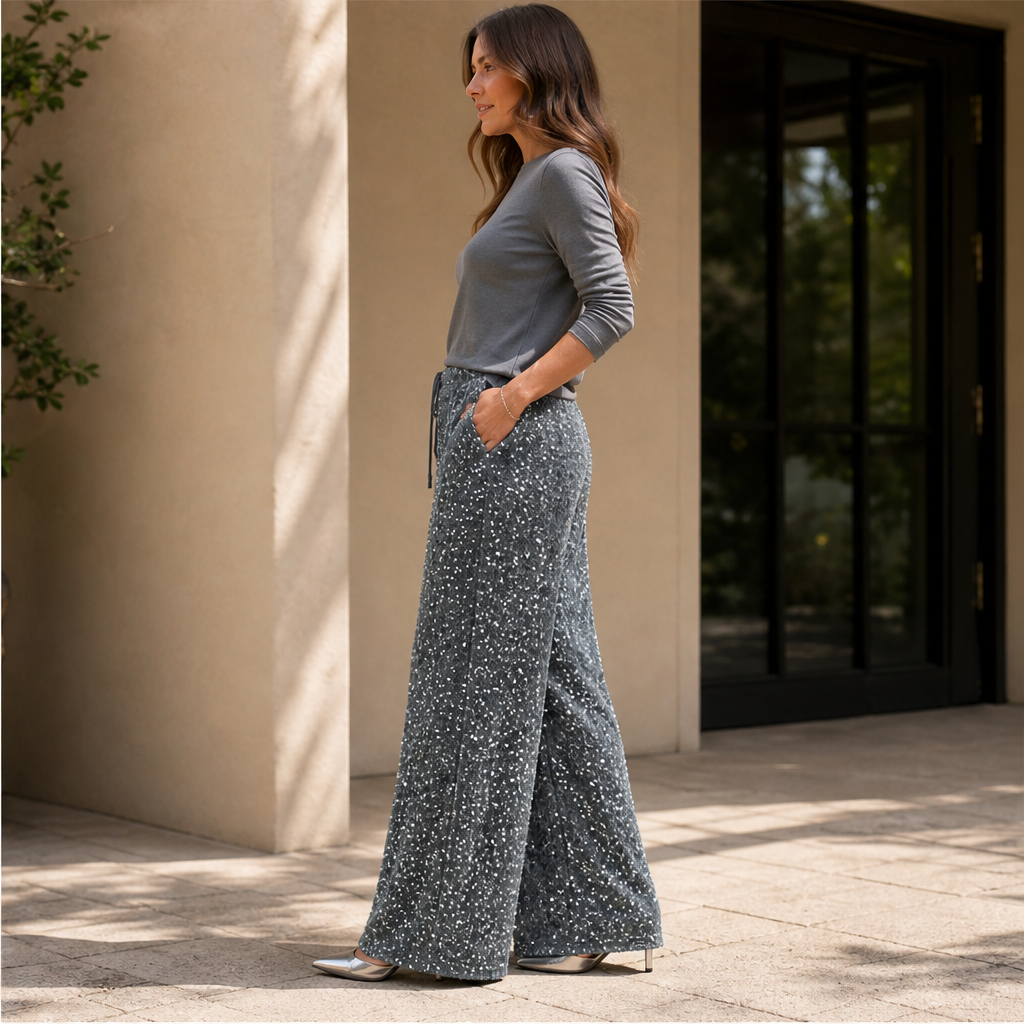 Luminetta – Pantaloni a Paillettes Velluto lifestyle