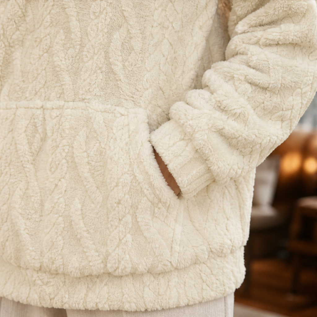 Novarla – Felpa con Cappuccio in Pile Jacquard lifestyle