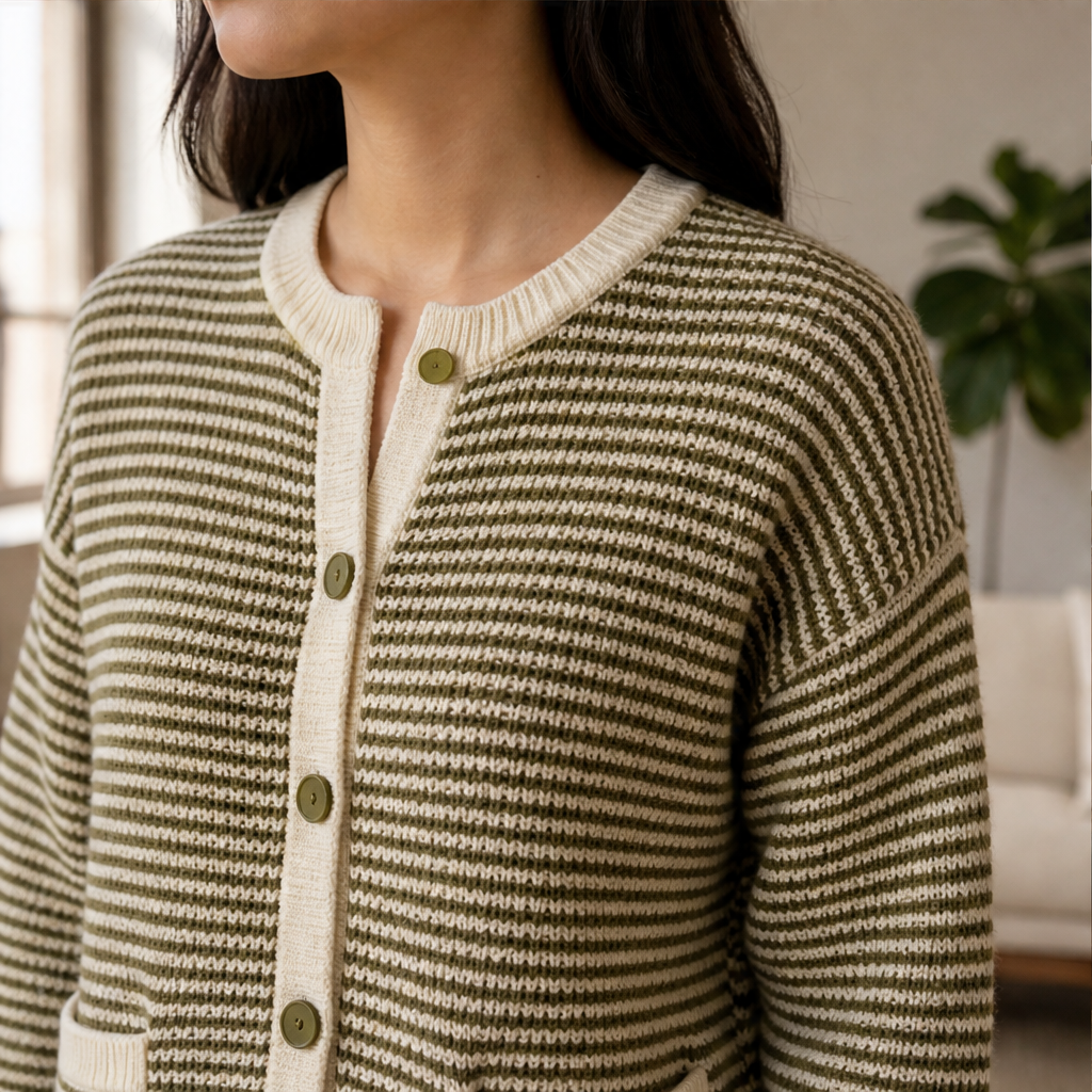 Molvera – Cardigan in Maglia a Righe lifestyle