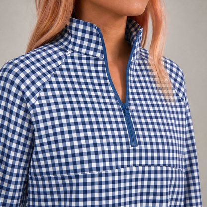Vantiga – Completo Sportivo Vichy Mezza Zip e Skort lifestyle