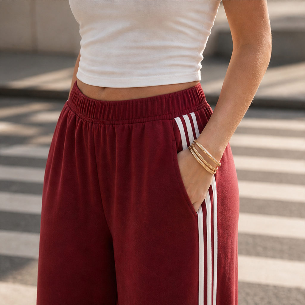 Varenzo – Pantaloni Sportivi a Gamba Larga con Righe lifestyle