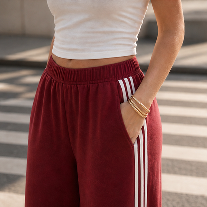 Varenzo – Pantaloni Sportivi a Gamba Larga con Righe lifestyle