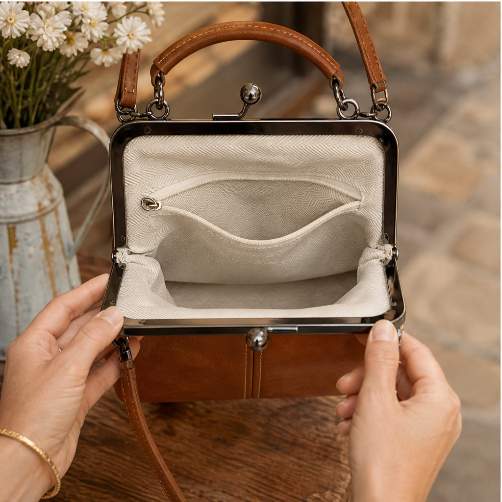 Vareloma – Borsa Vintage con Chiusura a Clamp lifestyle