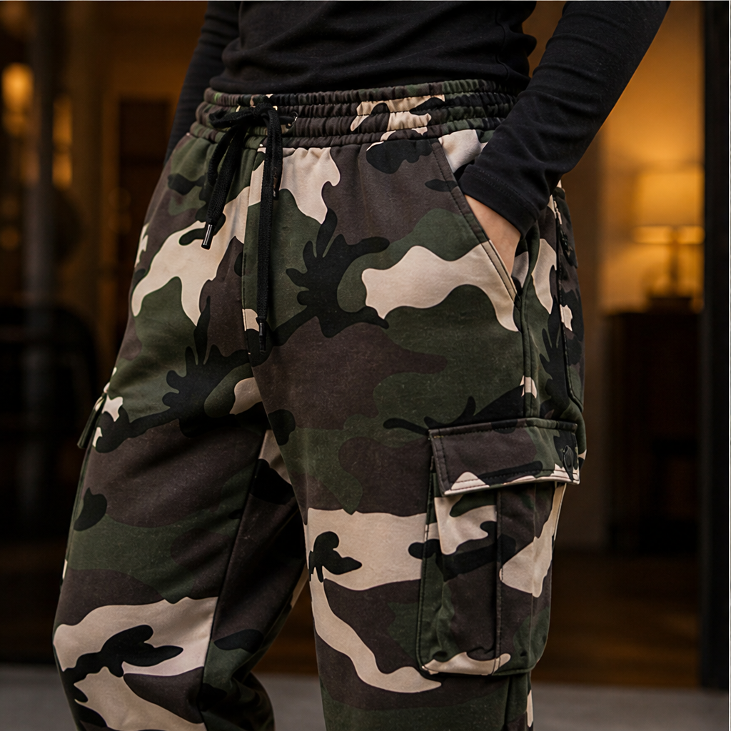 Varenta – Pantaloni Cargo Camouflage con Coulisse lifestyle