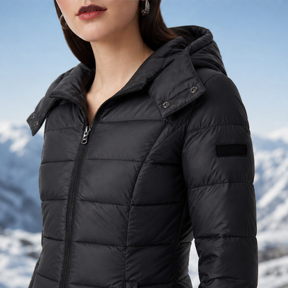 Novarine – Piumino Trapuntato Midi con Cappuccio lifestyle