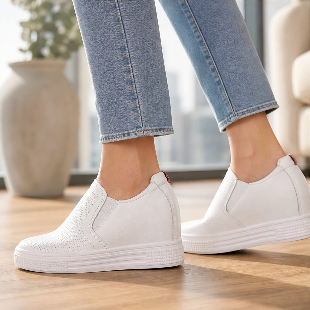Alzara – Scarpe Slip-On in Pelle con Zeppa Invisibile lifestyle