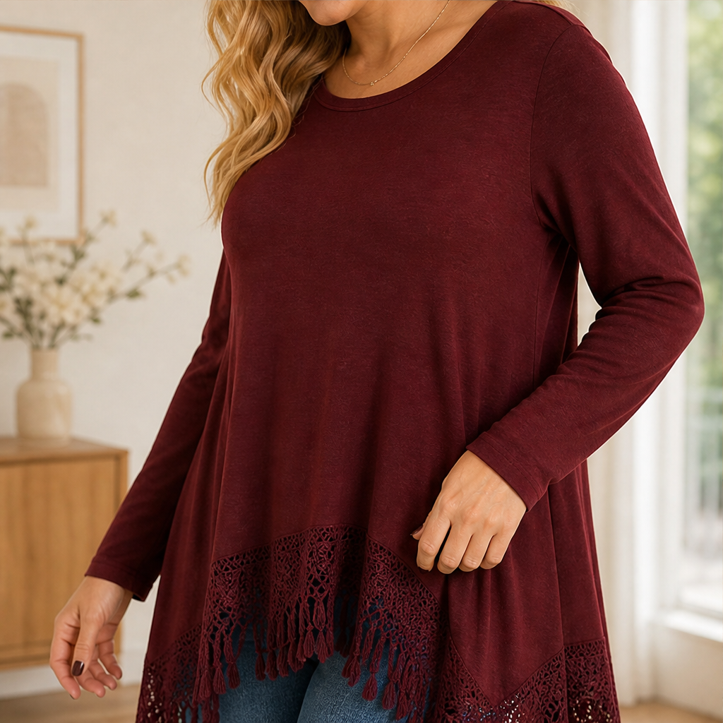 Velouna – Tunica Bohémien con Pizzo e Frange lifestyle