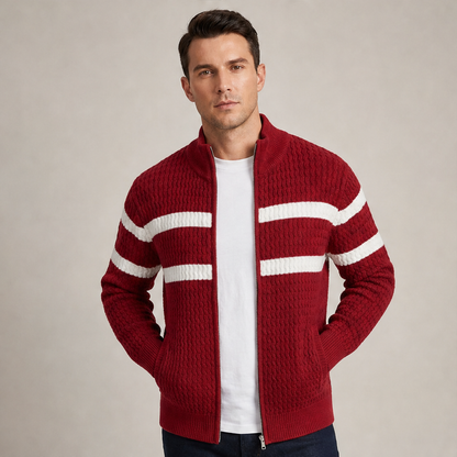 Varnoci – Cardigan Uomo a Righe con Zip lifestyle